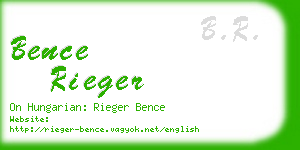 bence rieger business card